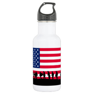 Patriot Amerikaans Soldaten vlagmotief Waterfles