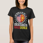 Patriot Amerikaanse Macedonische vlag T-shirt (Voorkant)