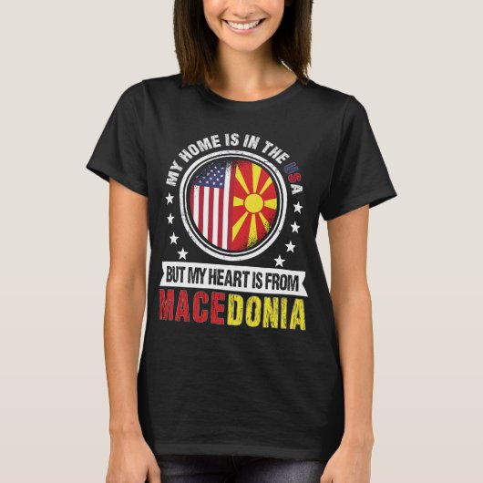 Patriot Amerikaanse Macedonische vlag T-shirt (Voorkant)