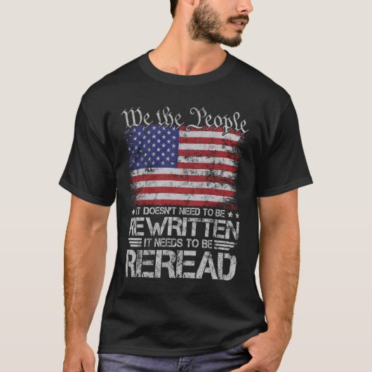 Patriot Amerikaanse vlag Grondwet van de VS moet w T-shirt (Voorkant)