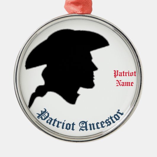 Patriot Ancestor Metalen Ornament (Voorkant)