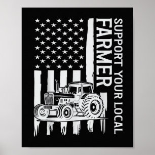 Patriot boerentrecker VS-vlag boer vaderdag Poster