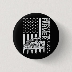 Patriot boerentrecker VS-vlag boer vaderdag Ronde Button 3,2 Cm