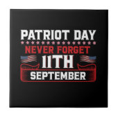 Patriot dag nooit vergeten 11 september typograaf tegeltje (Voorkant)