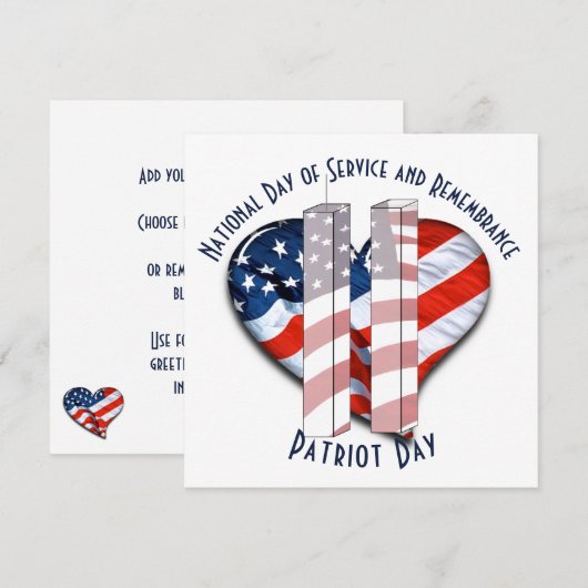Patriot Day / Dag van Herdenking Kaart (Voorkant / Achterkant)