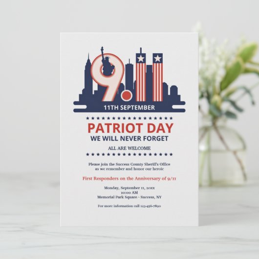Patriot Day uitnodiging (Staand voorkant)
