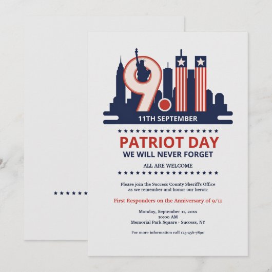 Patriot Day uitnodiging (Voorkant / Achterkant)
