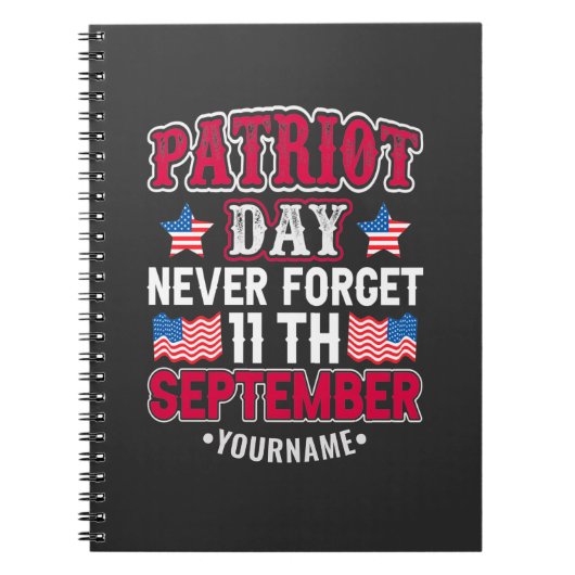 Patriot Day Vergeet nooit 9 11 Notitieboek (Voorkant)