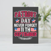 Patriot Day Vergeet nooit 9 11 RSVP Kaartje (Staand voorkant)