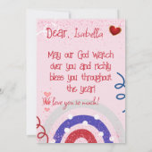 Patriot eenhoorn sparkle verjaardagskaart, kaart (Achterkant)