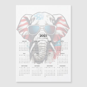 Patriot Elephant Red White Blue Magnetische Kalend