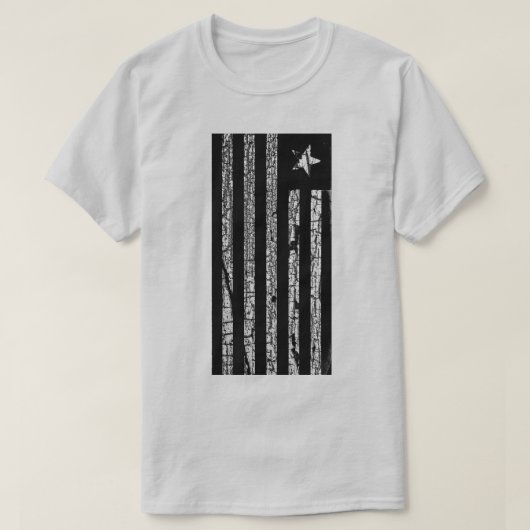 PATRIOT FLAG ZWART-WIT T-SHIRT (Design voorkant)