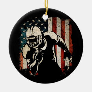 Patriot Football 4 juli Amerikaanse vlag Keramisch Ornament