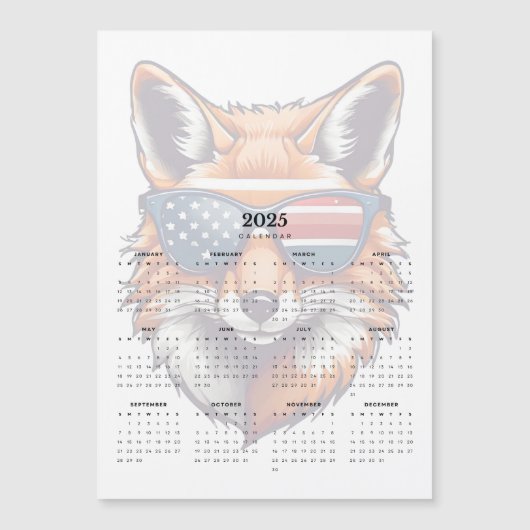 Patriot Fox Rood Wit Blauw Zonnebril Magneet 2025 (Voorkant)
