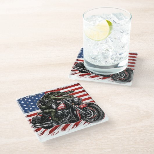 Patriot Gator Glazen Onderzetter (Schuin)