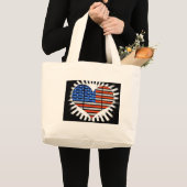 Patriot Heart American Flag Grote Tote Bag (Voorkant (product))