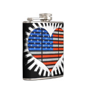 Patriot Heart American Flag Heupfles (Rechts)