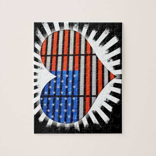 Patriot Heart American Flag Legpuzzel (Verticaal)