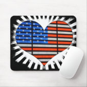 Patriot Heart American Flag Muismat (Met muis)