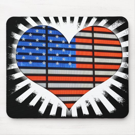 Patriot Heart American Flag Muismat (Voorkant)
