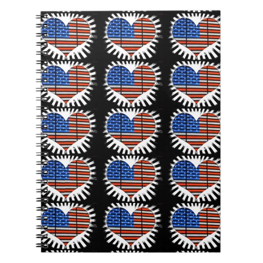 Patriot Heart American Flag Notitieboek (Voorkant)