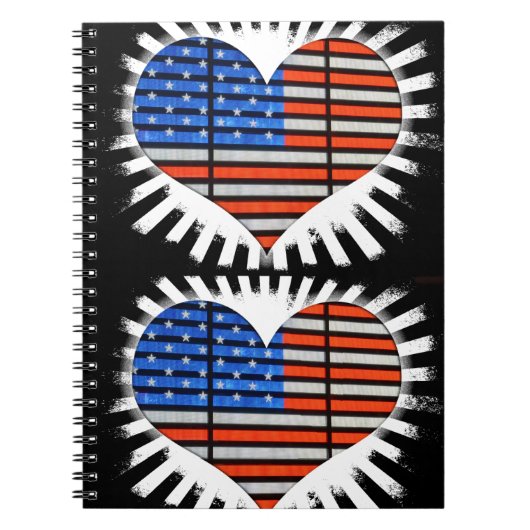 Patriot Heart American Flag Notitieboek (Voorkant)
