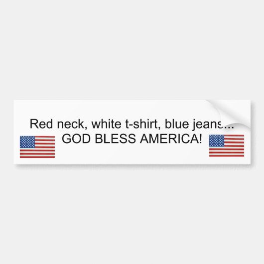 Patriot in de rode nek bumpersticker (Voorkant)
