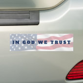 Patriot in God We vertrouwen op Amerikaanse vlag Bumpersticker (Op auto)