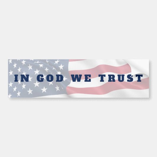 Patriot in God We vertrouwen op Amerikaanse vlag Bumpersticker (Voorkant)