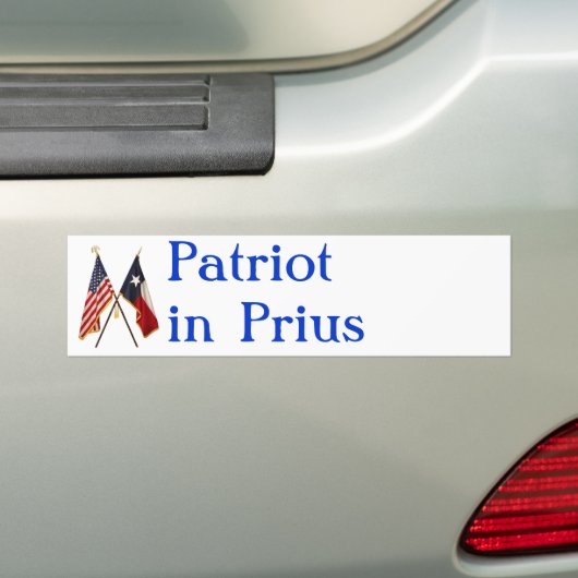 Patriot in Prius Bumpersticker (Op auto)