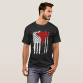 Patriot kleding verpleegster dunne rode lijn Ameri T-shirt (Voorkant volledig)