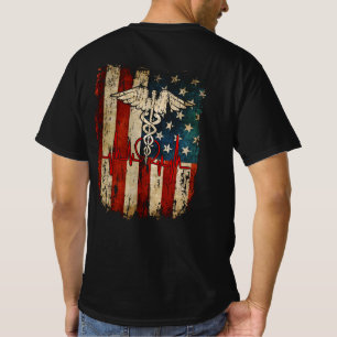Patriot Nurse Thin Red Line America Vlag T-shirt
