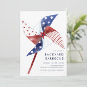 Patriot Party Pinwheel Uitnodiging (Staand voorkant)