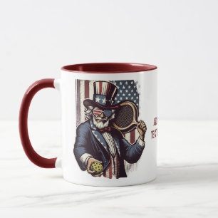 Patriot Pickleball Speler USA Vlag 4 juli Cadeau Mok