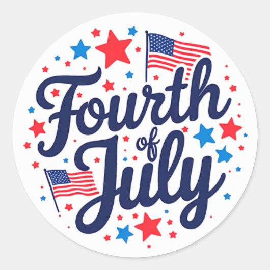 Patriot Pop! Ronde Sticker (Voorkant)