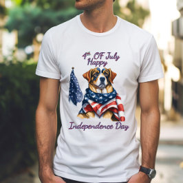 Patriot Pup in Stars and Stripes Onafhankelijkheid T-shirt