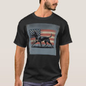 Patriot Pup – Retro Dog with American Flag T-shirt (Voorkant)