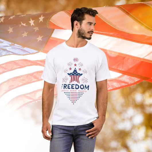 Patriot Red Blue Freedom USA Flag Star Mannen fami T-shirt