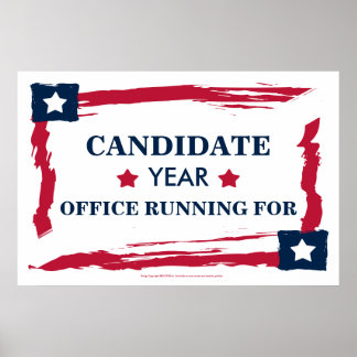 Patriot Red White en Blue Custom Campaign Poster