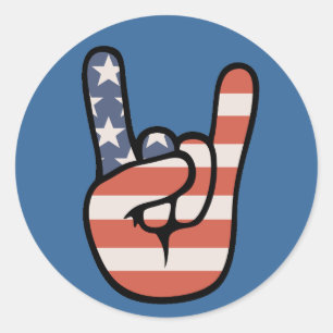 Patriot Rock Hand Ronde Sticker