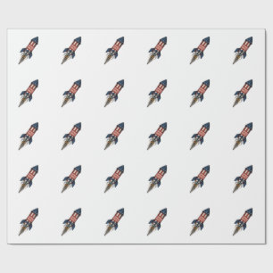 Patriot Rocket 4 juli Vintage Vuurwerk Ontwerp Cadeaupapier