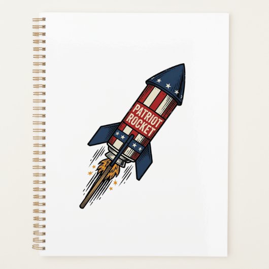 Patriot Rocket 4 juli Vintage Vuurwerk Ontwerp Planner (Voorkant)