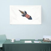 Patriot Rocket 4 juli Vintage Vuurwerk Ontwerp Spandoek (Beurs)