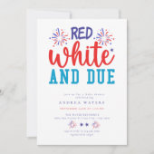 Patriot rood wit blauw | Baby douche uitnodigingen (Voorkant)