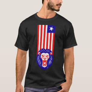 PATRIOT ROOD WIT EN BLAUW VRIJHEID LEEUW T-SHIRT