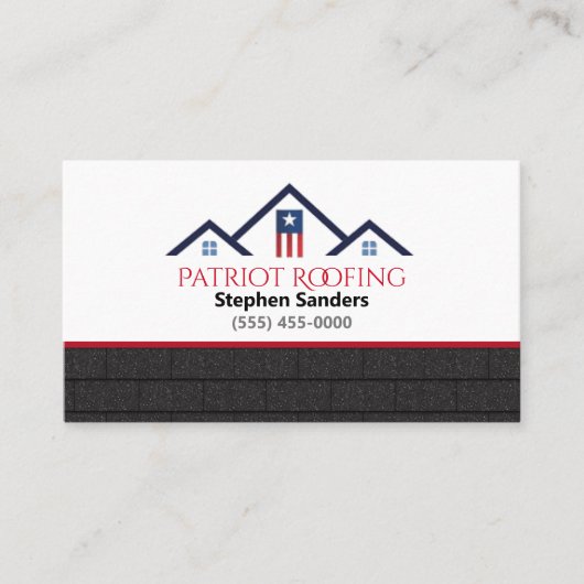 Patriot Roofing Shingles Construction Company Visitekaartje (Voorkant)