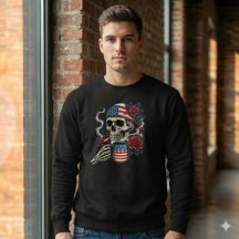 Patriot Schedel Coffee & Sigaret USA Vlag Shirt