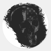 PATRIOT SKULL Black Grey Ronde Sticker (Voorkant)