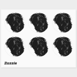 PATRIOT SKULL Black Grey Ronde Sticker