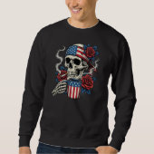Patriot Skull Coffee & Cigarette USA Flag Shirt (Voorkant)